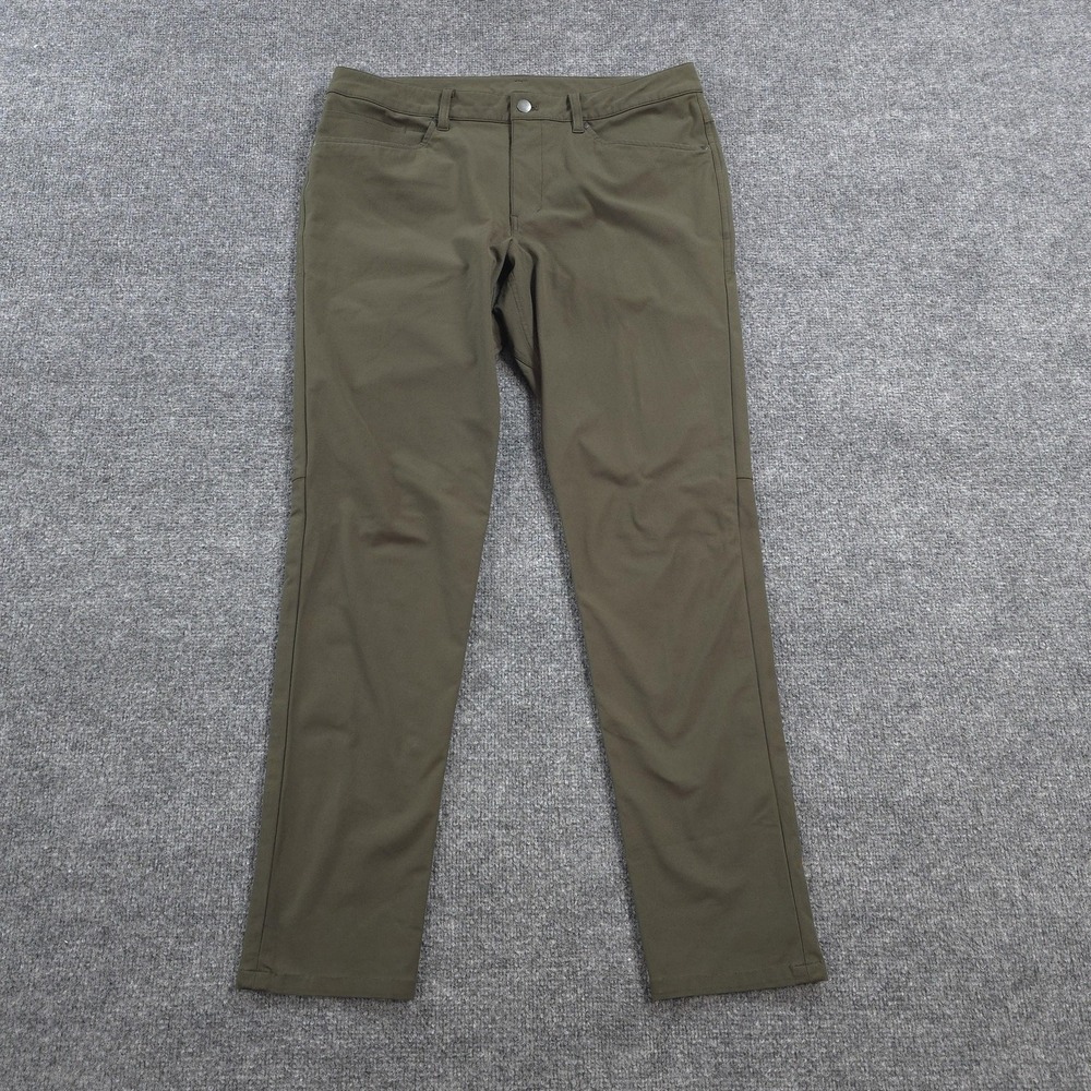 Lululemon Pants Mens 33x32 Green ABC Pant Slim Chino Stretch Casual Golf Travel